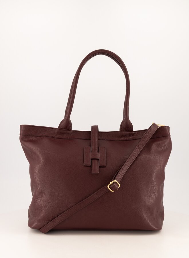 Leren tas Hermes dupe Hayla bordeaux rood