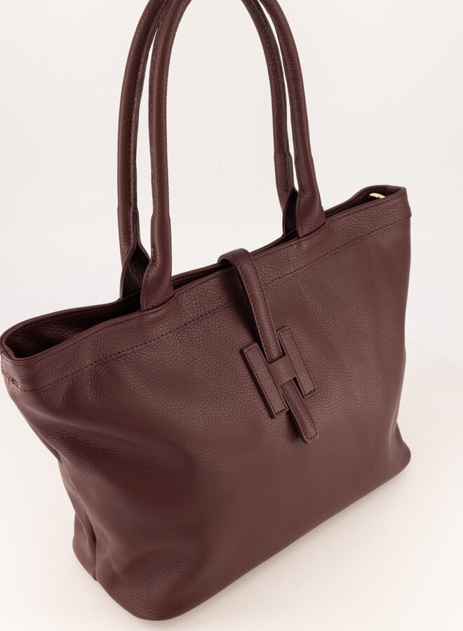 Leren tas Hermes dupe Hayla bordeaux rood
