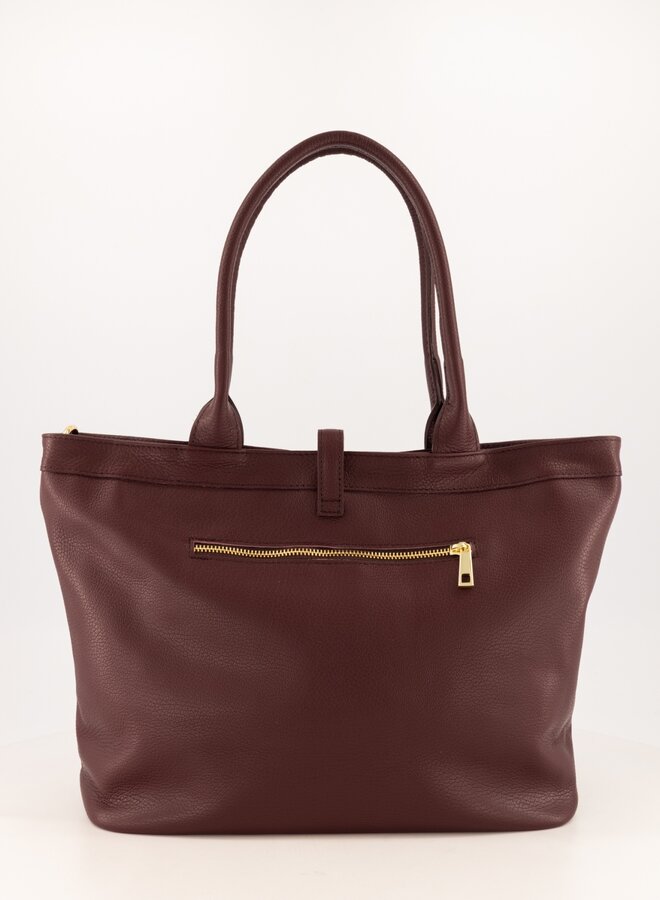 Leren tas Hermes dupe Hayla bordeaux rood