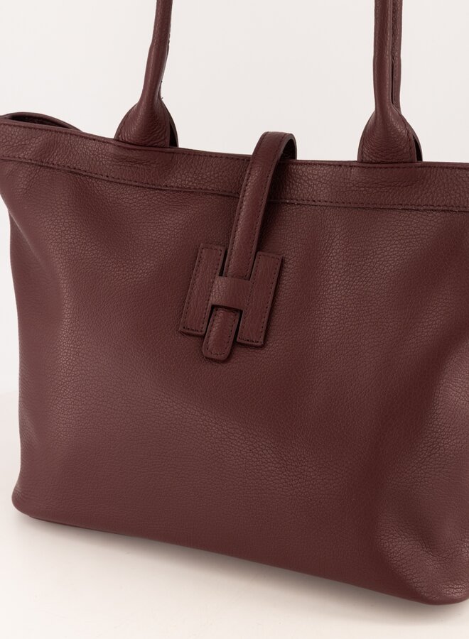 Leren tas Hermes dupe Hayla bordeaux rood