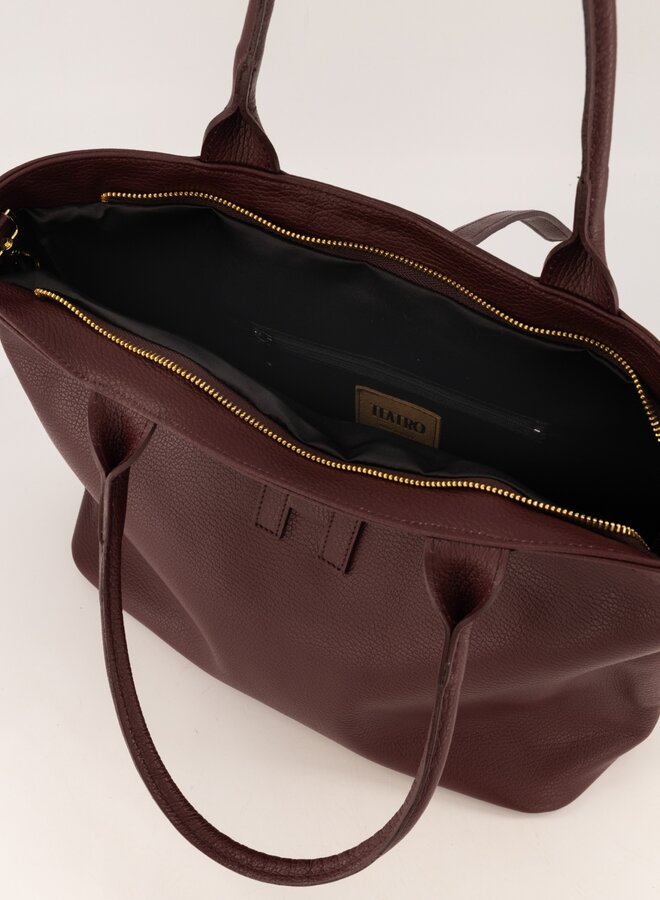 Leren tas Hermes dupe Hayla bordeaux rood