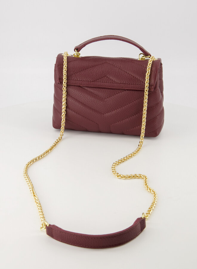 Leren schoudertas Celine bordeaux rood