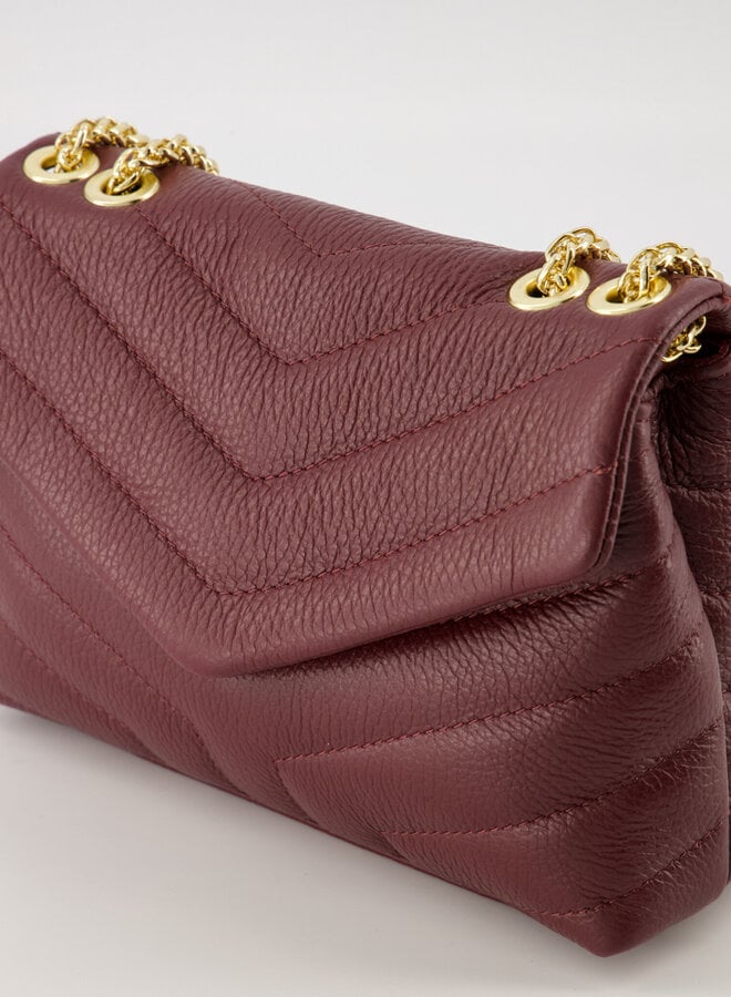 Leren schoudertas Celine bordeaux rood