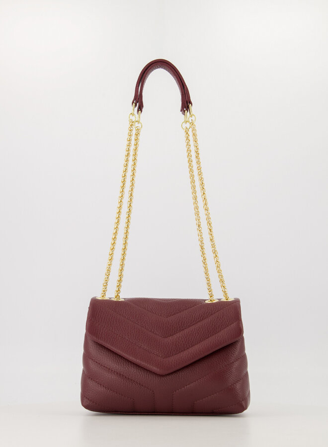 Leren schoudertas Celine bordeaux rood