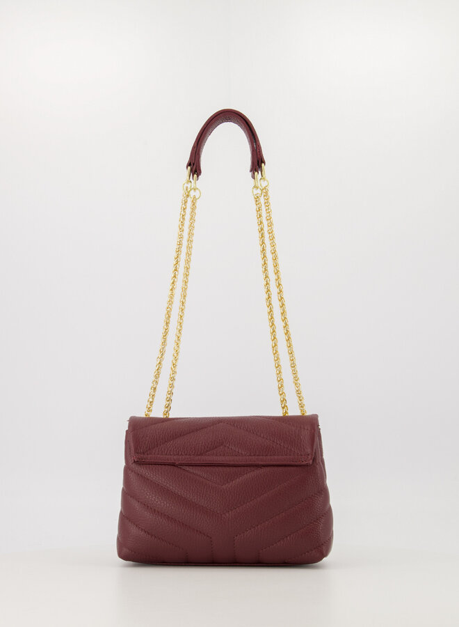 Leren schoudertas Celine bordeaux rood