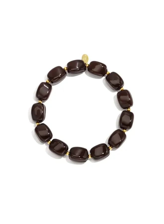 Grote kralen armband donkerbruin