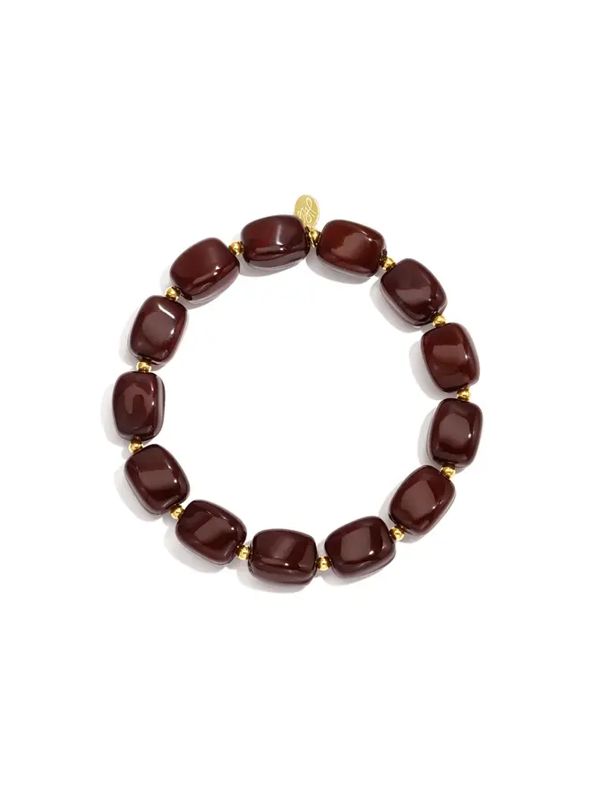 Grote kralen armband bordeaux rood