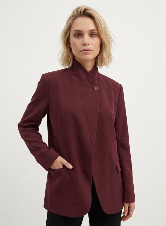 Moderne blazer Zora chocolade bordeaux rood
