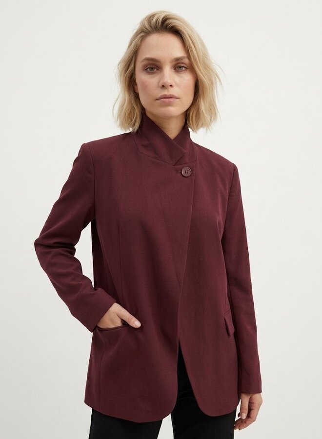 Moderne blazer Zora chocolade bordeaux rood