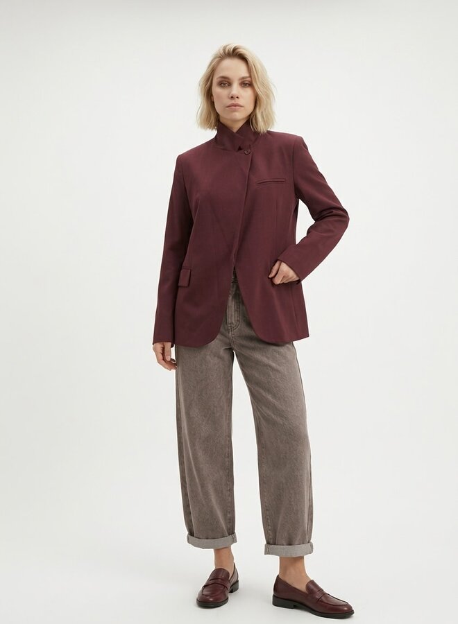 Moderne blazer Zora chocolade bordeaux rood