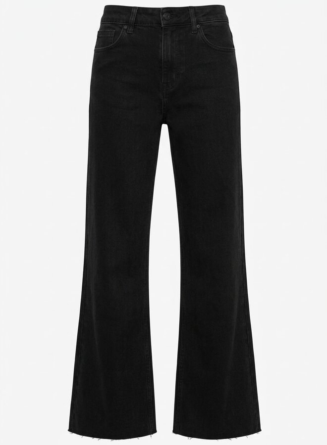 Wide leg jeans extra tall stretch zwart