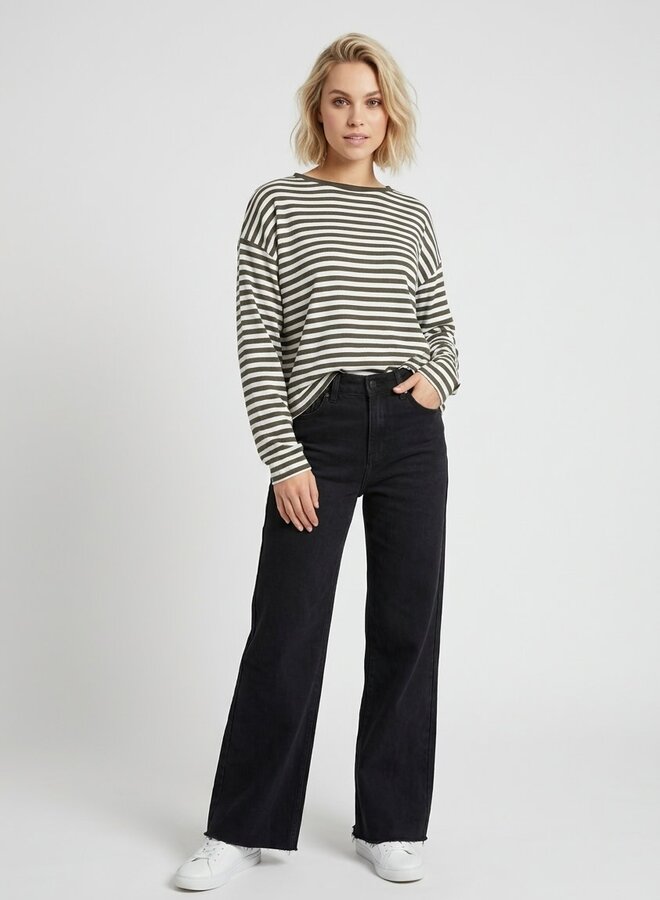Wide leg jeans extra tall stretch zwart