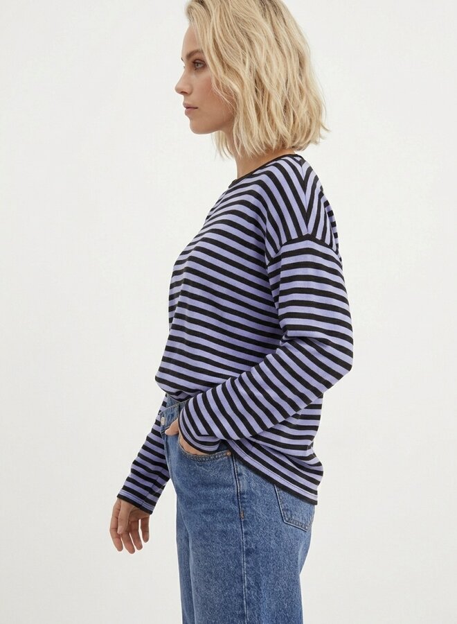 Longsleeve gestreept bruin blauw