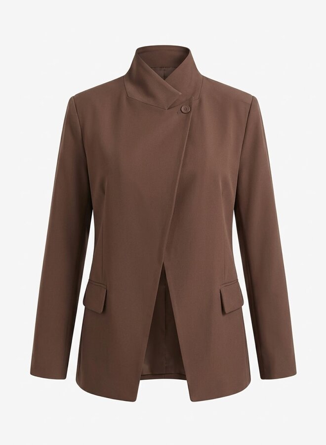 Moderne blazer Zora chocolade bruin