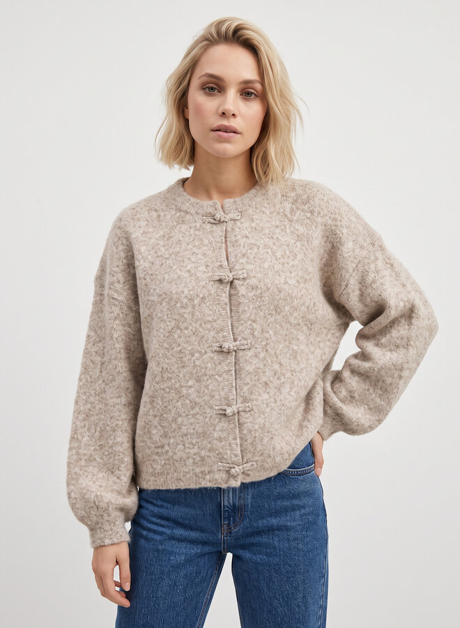 Zacht vest brandebourg beige