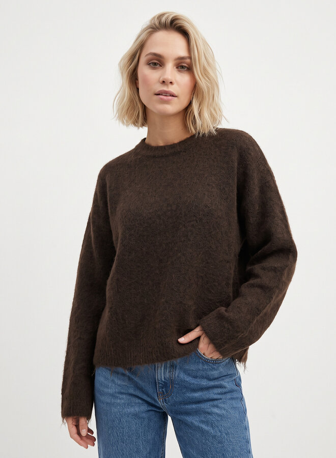 Oversized trui Fay chocolade bruin