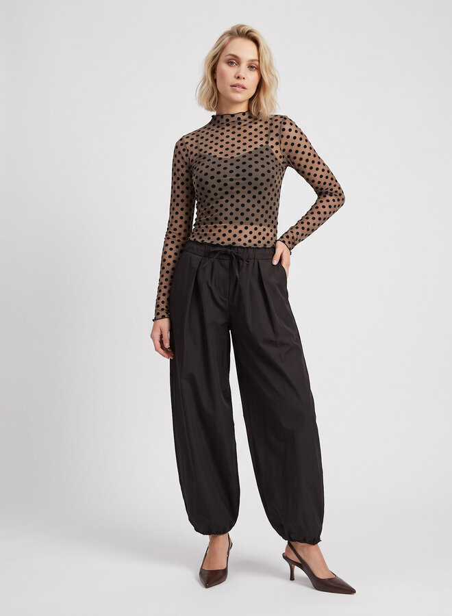 Low-waist ballon broek chocolade bruin