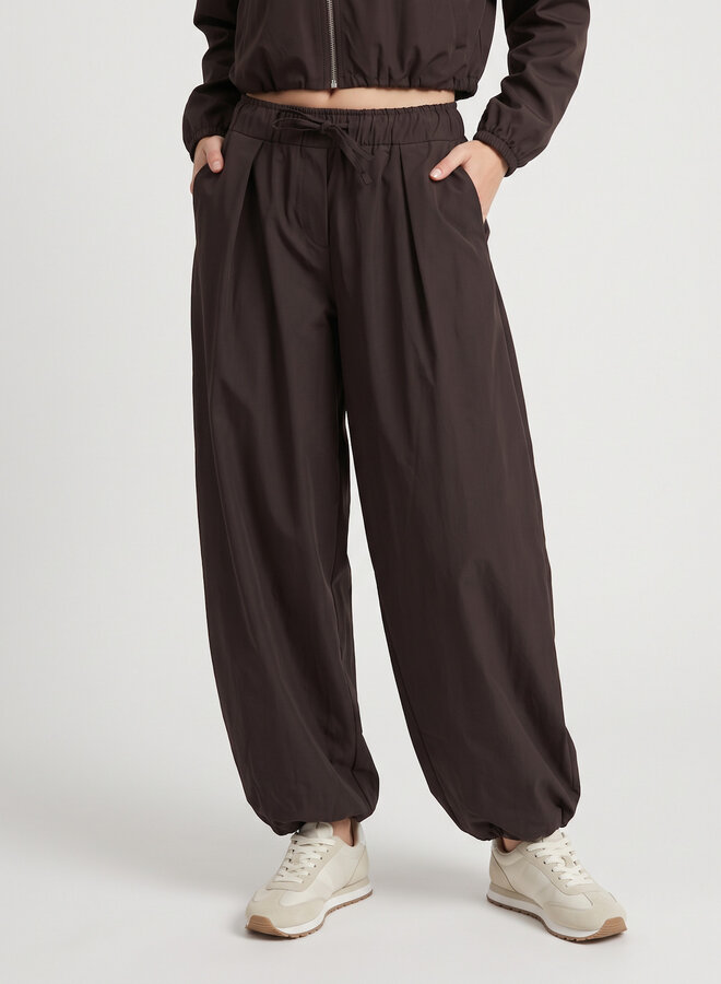 Low-waist ballon broek chocolade bruin