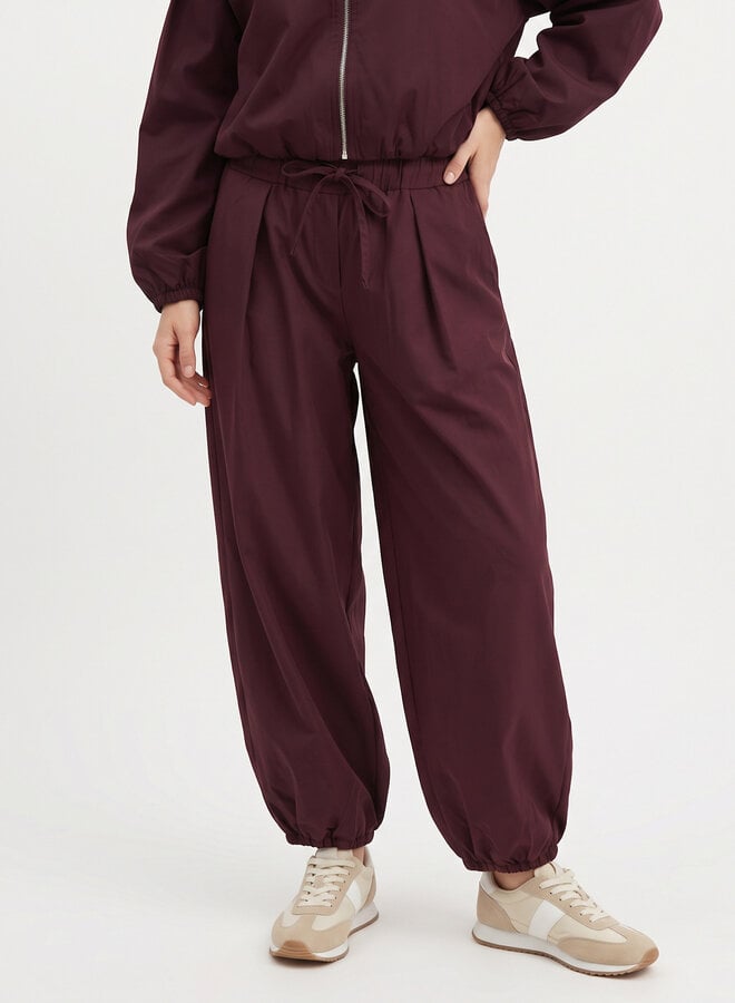 Low-waist ballon broek bordeaux rood