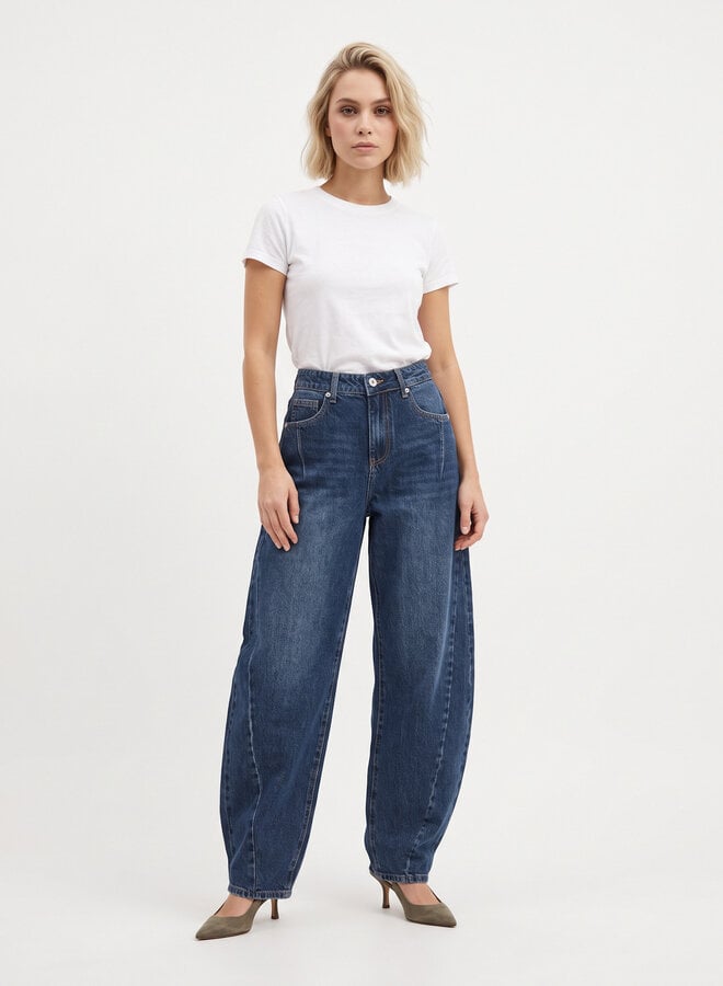 Ballon jeans extra tall dubbele naad blauw
