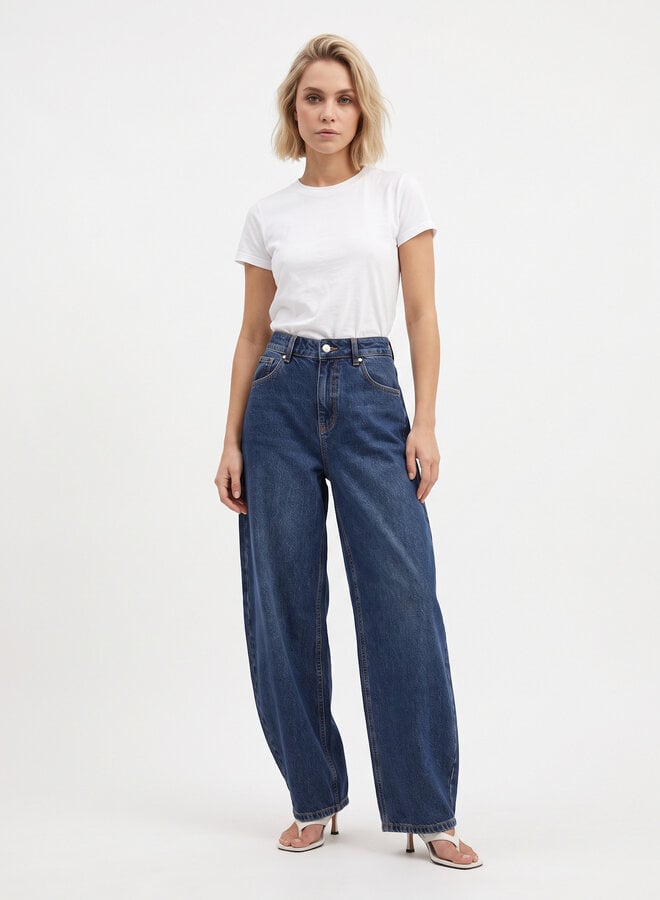 Barrel jeans extra tall dubbele naad blauw