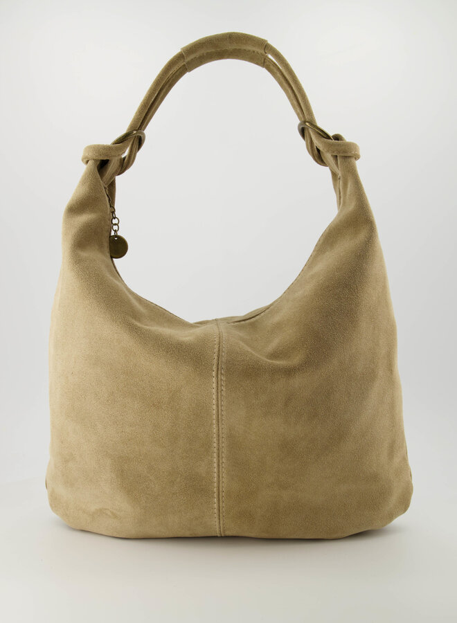 Shopper tas suede Suze sand