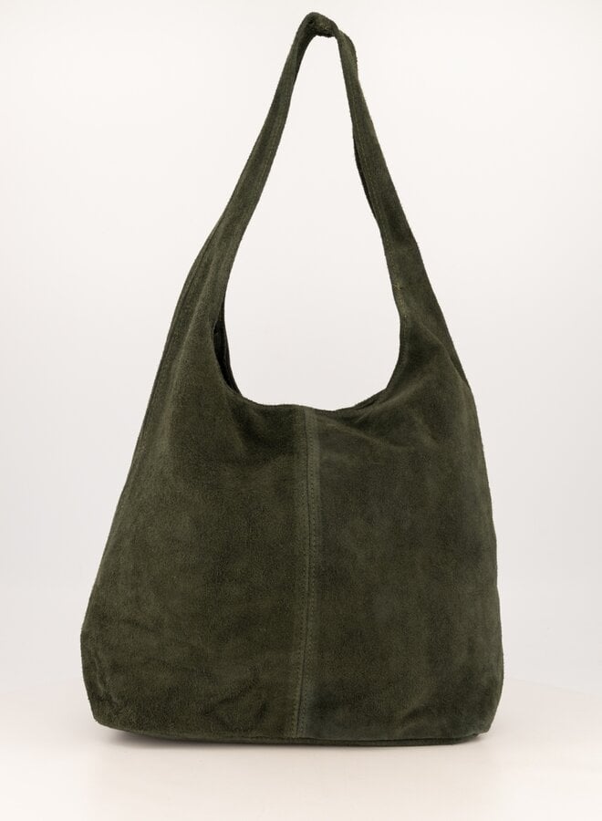Shopper tas suede groen