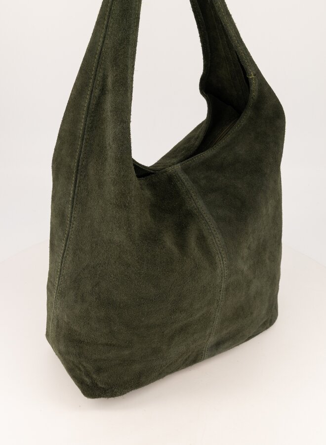 Shopper tas suede groen