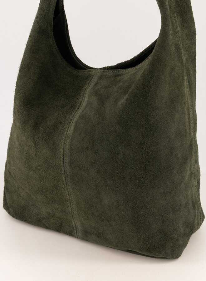 Shopper tas suede groen