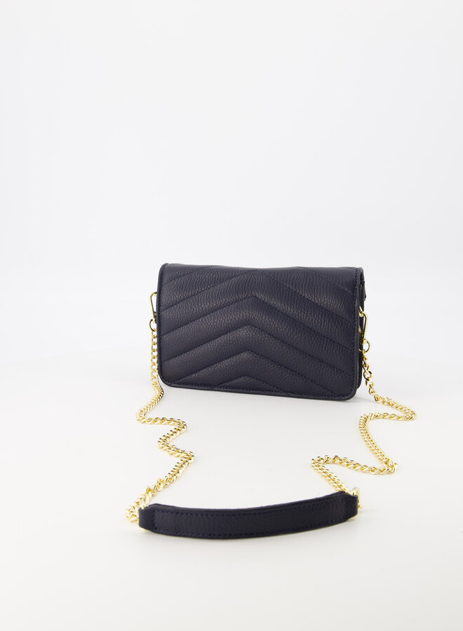 Leren tas Laurie donkerblauw
