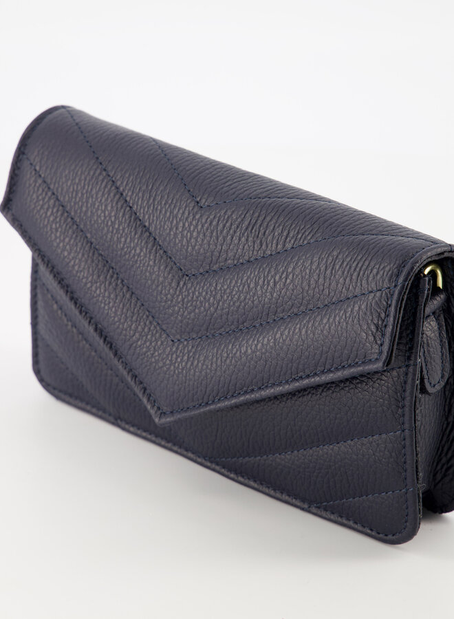Leren tas Laurie donkerblauw