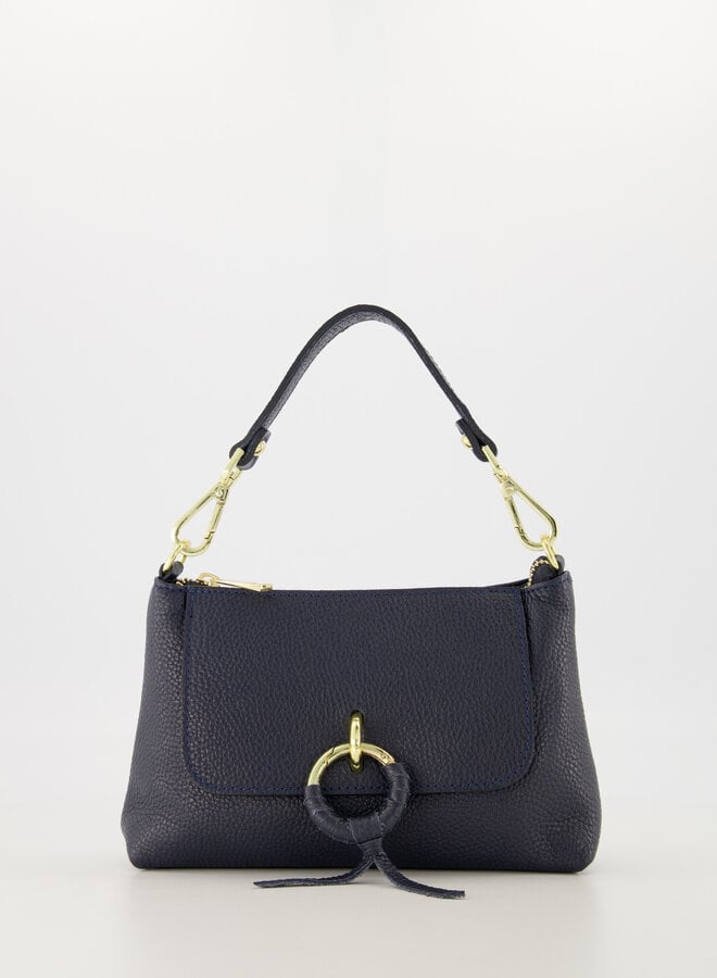 Leren schoudertas Cosa donkerblauw