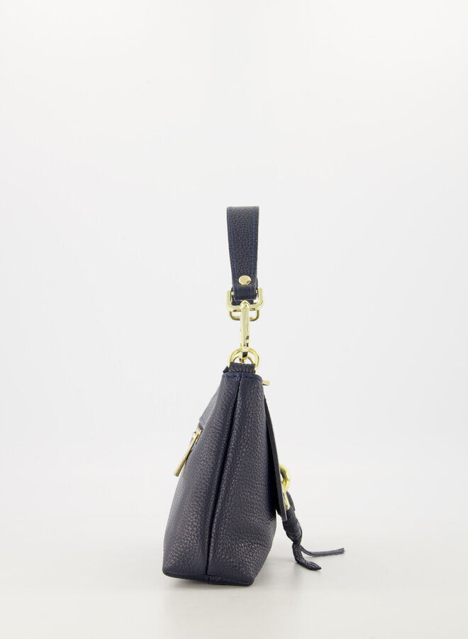 Leren schoudertas Cosa donkerblauw