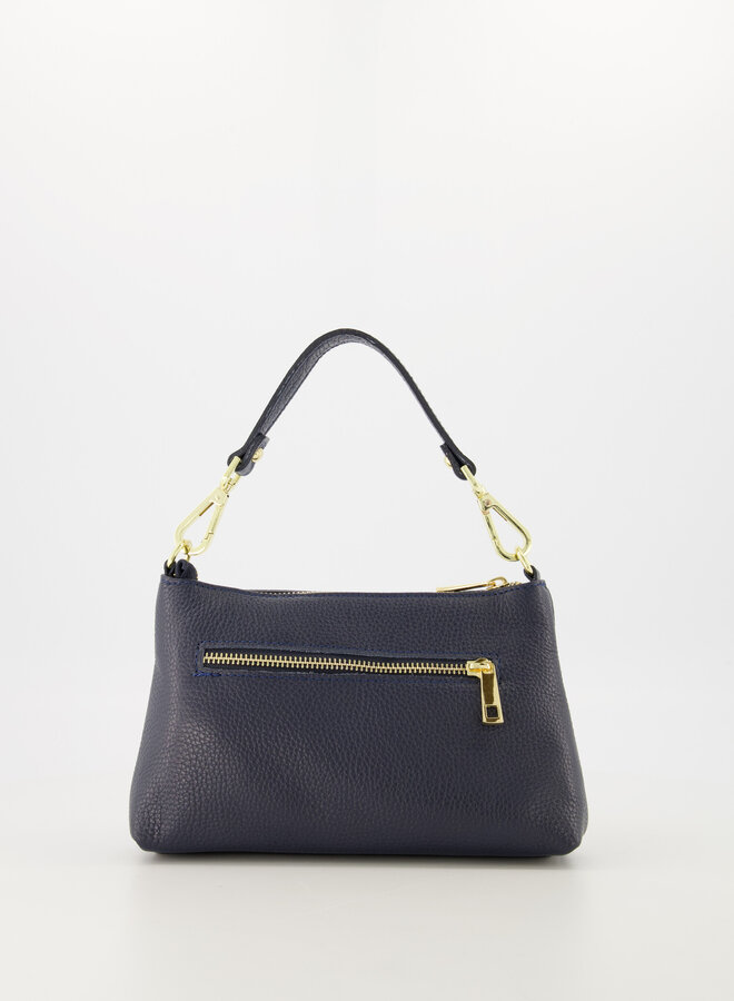 Leren schoudertas Cosa donkerblauw