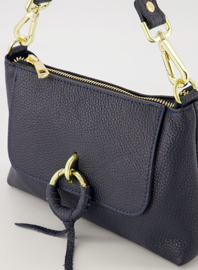Leren schoudertas Cosa donkerblauw
