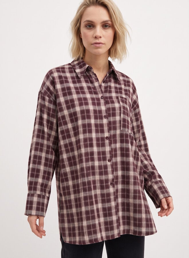 Lumberjack blouse Fay bordeaux rood