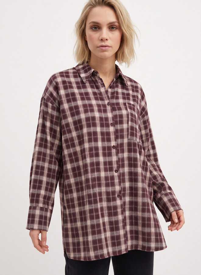 Lumberjack blouse Fay bordeaux rood