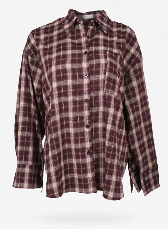 Lumberjack blouse Fay bordeaux rood