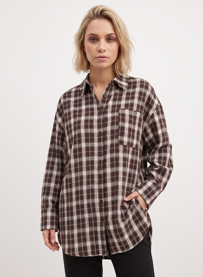 Lumberjack blouse Fay chocolade bruin