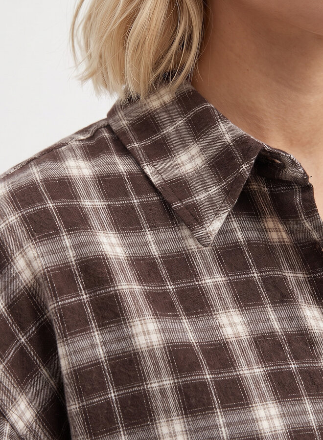 Lumberjack blouse Fay chocolade bruin