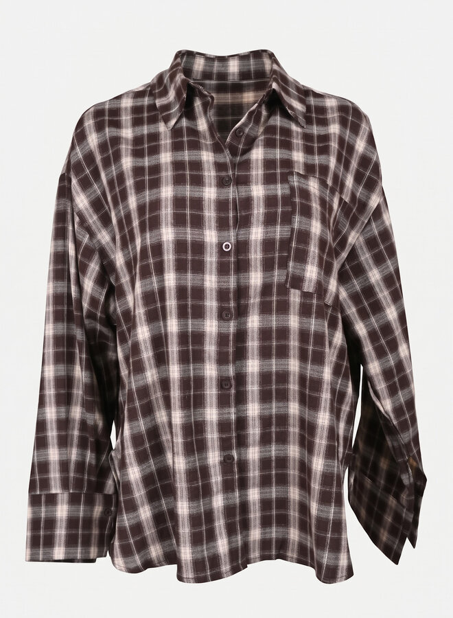 Lumberjack blouse Fay chocolade bruin