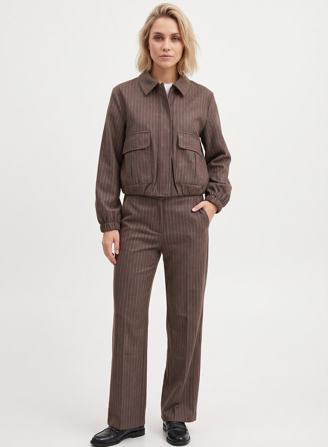 Pantalon pinstripe taupe