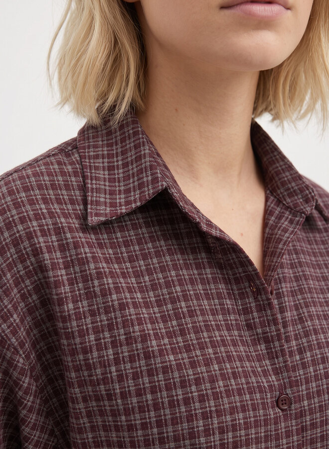 Blouse met ruit bordeaux rood