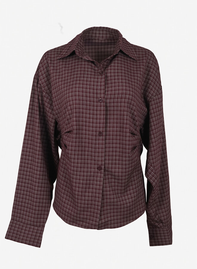 Blouse met ruit bordeaux rood