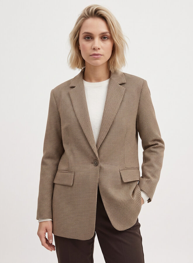 Oversized blazer pied beige
