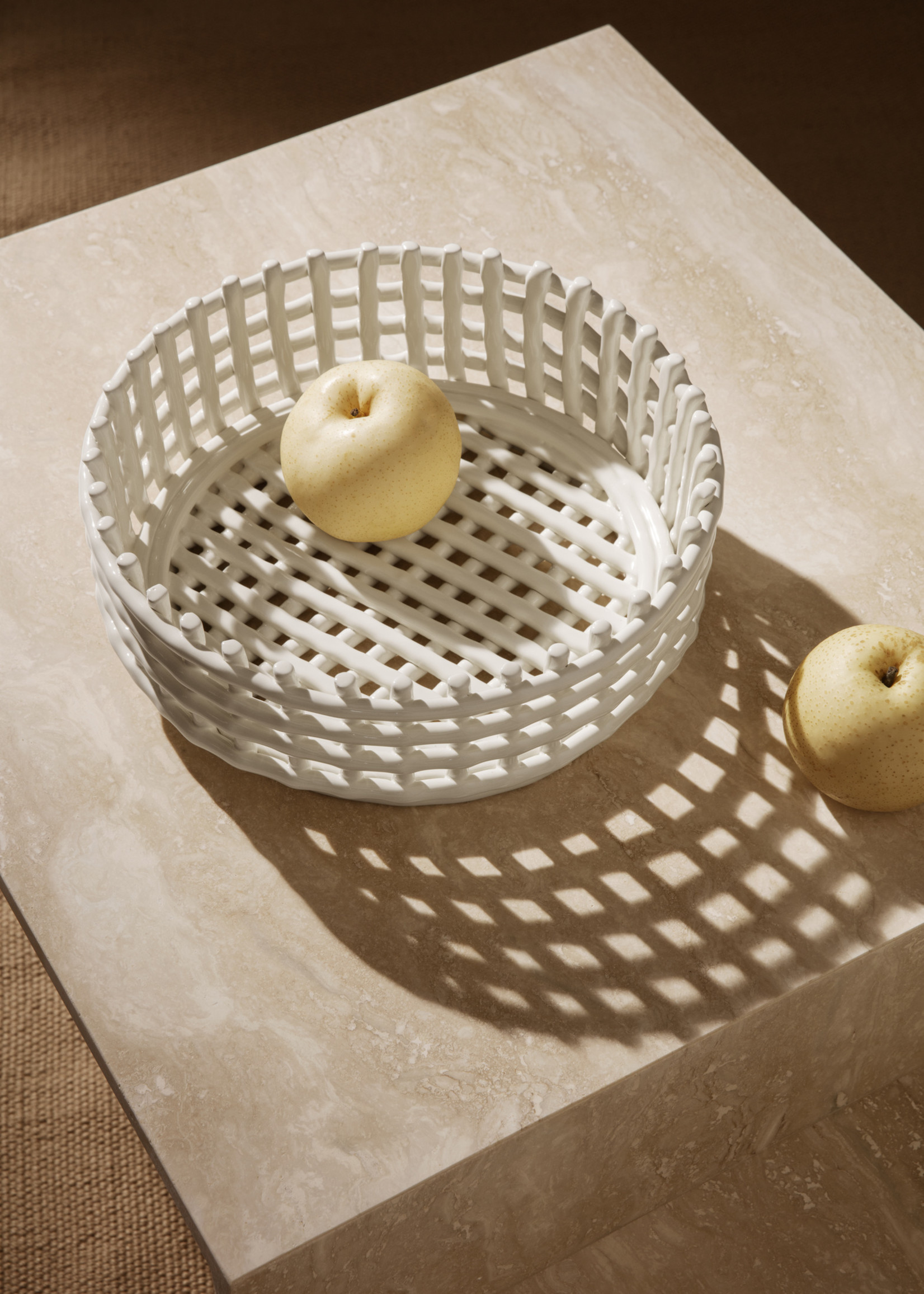 Ferm Ferm - Ceramic basket low - off white