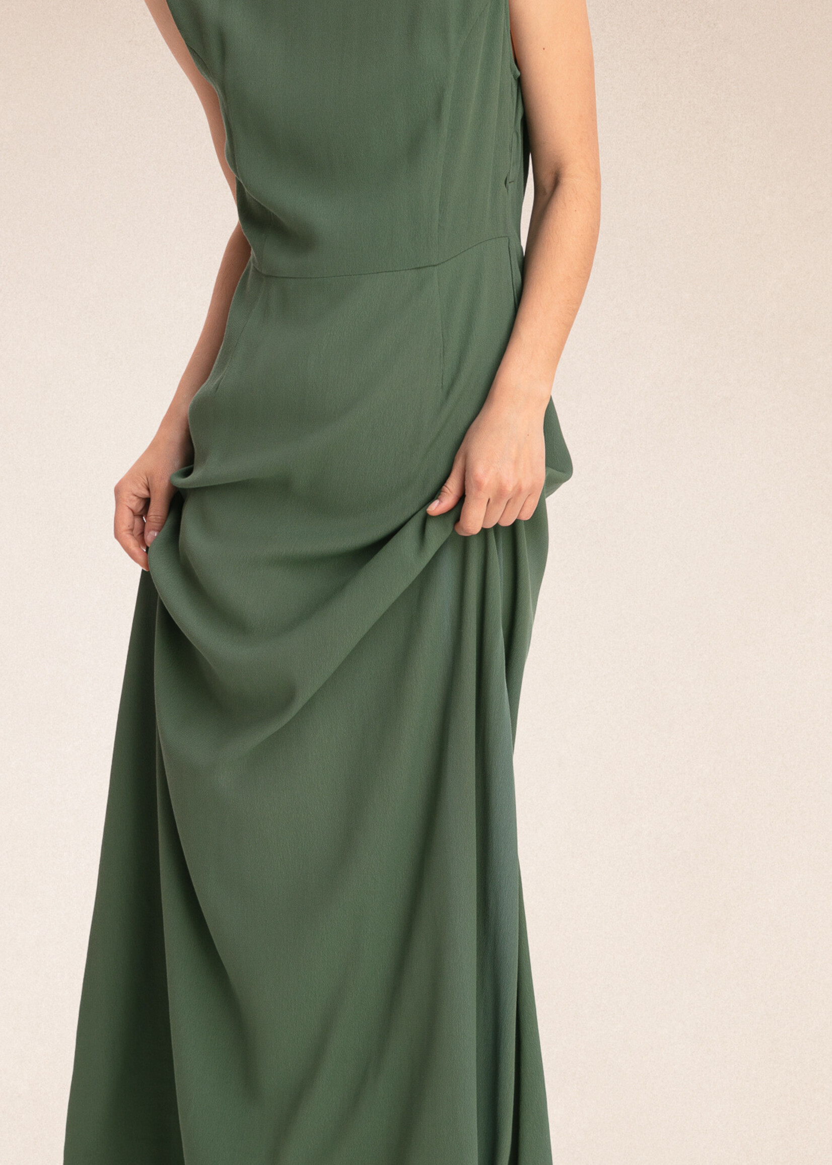 karma koma Barbara long dress - duck green