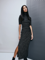 Norr Sherry metallic knit skirt - black/silver lurex