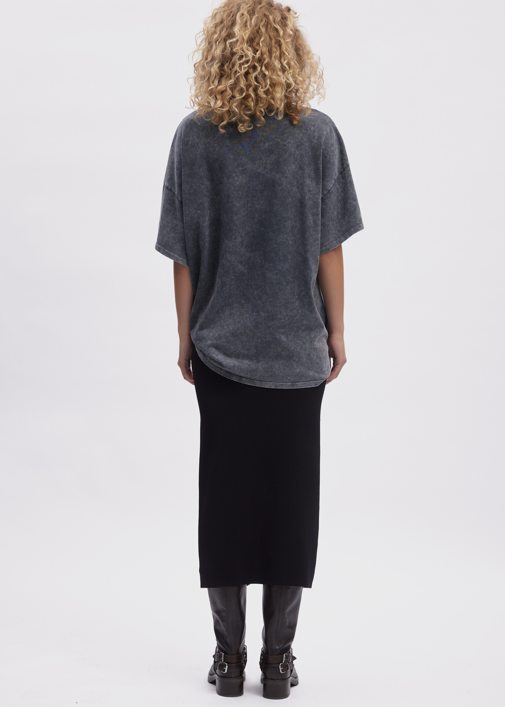 Gestuz JioGZ oversize tee - dark grey wash