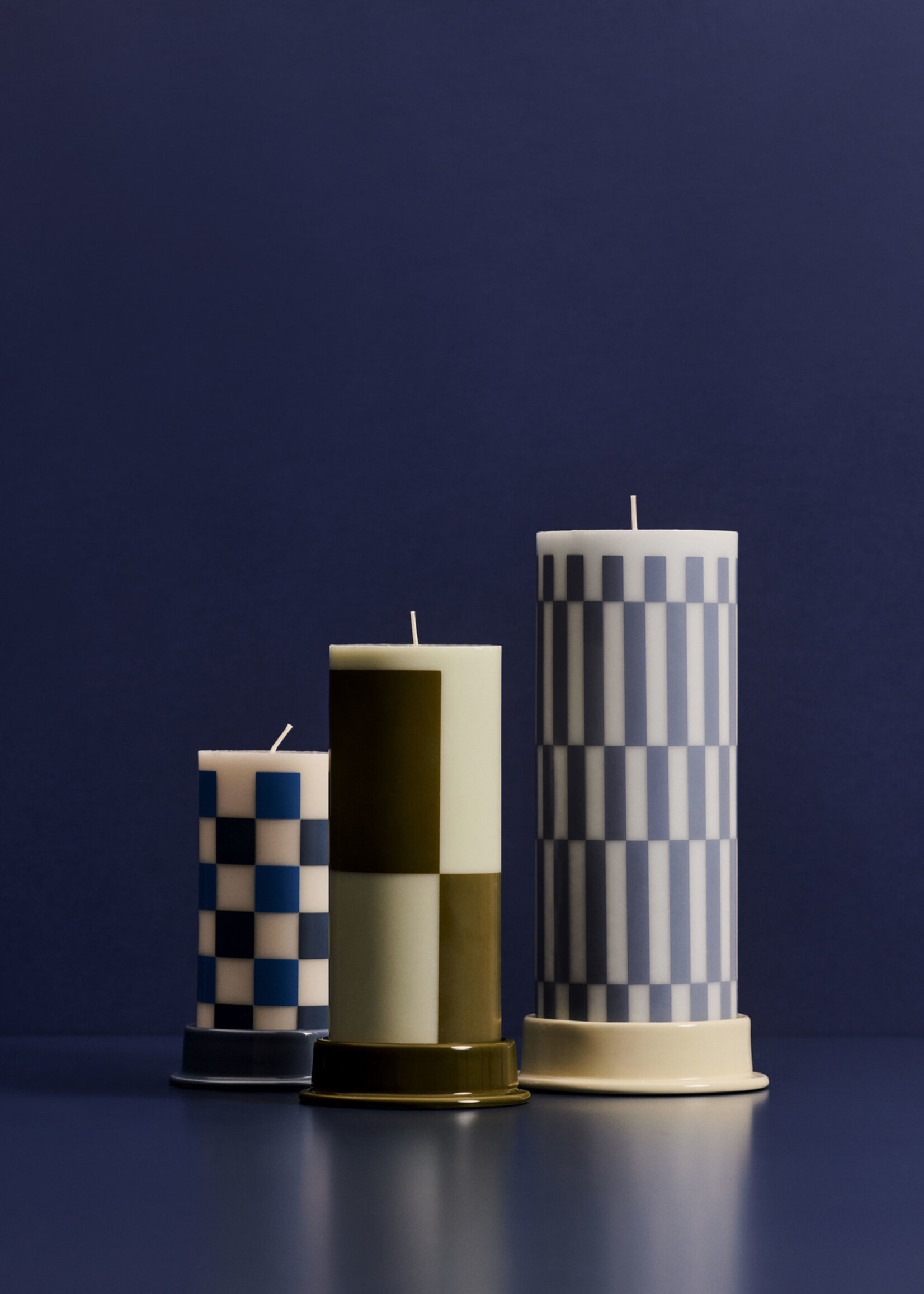 Hay Column Candleholder-Medium-Army